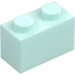 LEGO Light Aqua Brick 1 x 2 with Bottom Tube (3004)