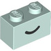 LEGO Licht Aqua Steen 1 x 2 met Smile met buis aan de onderzijde (102574 / 102701)