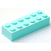 LEGO Ljus Aqua Kloss 2 x 6 (2456 / 44237)