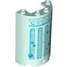 LEGO Lyse-Aqua Cylinder 2 x 4 x 5 Halvt med Blå Windows og Bubbles (35312 / 91046)