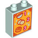 LEGO Light Aqua Duplo Brick 1 x 2 x 2 with 1 2 3 with Bottom Tube (15847 / 101542)