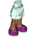 LEGO Aqua clair Hanche avec Court Double Layered Skirt avec Purpe Shoes avec Aqua Soles (35629 / 92818)