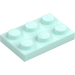 LEGO Lys aqua Plate 2 x 3 (3021)