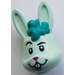 LEGO Light Aqua Rabbit Head with Dark Turquoise Hair