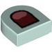 LEGO Light Aqua Tile 1 x 1 Half Oval with Dark Red Open Mouth and Coral Tongue (24246 / 73050)