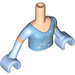 LEGO Licht Vleeskleurig Cinderalla Torso met Light Blauw Top en Gloves Patroon (92456)