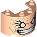 LEGO Leichtes Fleisch Zylinder 2 x 4 x 2 Hälfte mit Gesicht (24593 / 68134)