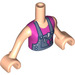 LEGO Leichtes Fleisch Emma, Denim Overall Skirt, Dark Pink oben Friends Torso (92456)