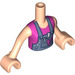 LEGO Carne claro Emma, Denim Overall Falda, Dark Rosa Parte superior Friends Torso (92456)