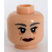 LEGO Light Flesh Head with Madame Hooch Decoration (Gray Eyebrows) (Recessed Solid Stud) (3626)
