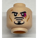 LEGO Lys hud Hode med Tony Stark med Magenta Svart Øye (Forsenket solid knott) (3626)