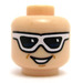 LEGO Light Flesh Head with White Rim Sunglasses and Open Mouth Smile (Plastic Man) (Recessed Solid Stud) (3626)