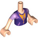 LEGO Light Flesh Joy with Sand Green Cropped Trousers and Dark Purple Vest over Bright Light Orange Shirt Friends Torso (92456)