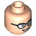 LEGO Light Flesh Leonard Hofstadter Minifigure Head with Solid Glasses (Recessed Solid Stud) (3626 / 31588)