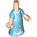 LEGO Licht vleeskleurig Micro Body met Lang Rok met Blauw Elsa Jurk met Ice (103990)