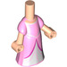 LEGO Light Flesh Micro Body with Long Skirt with Pink Dress (66570)