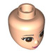 LEGO Light Flesh Minidoll Head with Brown Eyes, Bright Pink Lips and Closed Mouth (14011 / 92198)