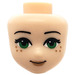 LEGO Light Flesh Minidoll Head with Green Eyes, Freckles, Pink Lips and Closed Mouth (20035 / 92198)