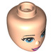 LEGO Light Flesh Minidoll Head with Light Blue Eyes and Open Mouth Dark Pink Lips (37592 / 92198)