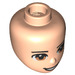 LEGO Light Flesh Minidoll Head with Light Brown Eyes and Open Smiling Mouth (19611 / 38614)