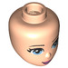 LEGO Light Flesh Minidoll Head with Stephanie Blue Eyes, Pink Lips and Open Mouth (11812 / 93212)