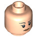 LEGO Light Flesh Minifig Head with Eyelashes and Thin Black Eyebrows (Recessed Solid Stud) (3626 / 23941)