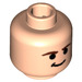 LEGO Light Flesh Minifig Head with Smirk and Brown Eyebrows (Safety Stud) (49035 / 90384)