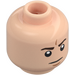 LEGO Light Flesh Minifigure Head with Brown Eyebrows and Frown (Recessed Solid Stud) (3626 / 21725)