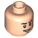 LEGO Beige Léger Minifigurine Tête avec Open Lopsided Sourire et Chin Dimple (Clou de sécurité) (3626 / 62277)