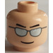LEGO Light Flesh Minifigure Head with Silver Sunglasses (Safety Stud) (12487 / 21024)