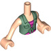 LEGO Light Flesh Stephanie with Dark Purple Skirt and Sand Green Blouse over Striped Shirt Friends Torso (92456)