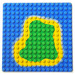 LEGO Lichtgrijs Grondplaat 16 x 16 met Island en Water (6098)