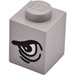 LEGO Gris clair Brique 1 x 1 avec avec La gauche Arched Eye (3005)