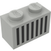 LEGO Gris clair Brique 1 x 2 avec Noir Grille avec tube inférieur (3004)