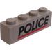 LEGO Gris clair Brique 1 x 4 avec Police logo Autocollant (Arrière-plan transparent) (3010)