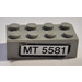 LEGO Light Gray Brick 2 x 4 with &#039;MT 5581&#039; Sticker (3001)