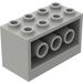 LEGO Lichtgrijs Steen 2 x 4 x 2 met Gaten Aan Sides (6061)