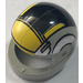 LEGO Light Gray Crash Helmet with B-wing Black and Yellow (Large) (2446)