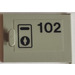 LEGO Light Gray Cupboard 2 x 3 x 2 Door with &#039;102&#039;, Keyhole Sticker (4533)