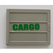 LEGO Light Gray Door 6.5 x 5 Sliding with Vertical Lines with Green &#039;CARGO&#039; Right Sticker Type 2 (2874)