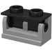 LEGO Hellgrau Scharnier Backstein 1 x 2 mit Schwarz oben Platte (3937 / 3938)
