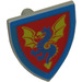 LEGO Light Gray Minifig Shield Triangular with Blue and Yellow Dragon on Red (3846)