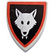 LEGO Light Gray Minifig Shield Triangular with Wolfpack Pattern (Undetermined Border) (3846)