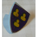 LEGO Light Gray Minifig Shield Triangular with Yellow People Sticker on Purple Background (3846)