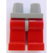 LEGO Gris clair Minifigure Les hanches avec rouge Jambes (73200 / 88584)