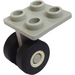 LEGO Light Gray Plate 2 x 2 Thin with Two Space Shuttle Wheels attached to Solid Pins
