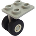 LEGO Light Gray Plate 2 x 2 Thin with Two Space Shuttle Wheels attached to Solid Pins (75545)