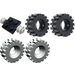 LEGO Gris clair assiette 2 x 2 avec blanc roues avec Noir Tires 4084