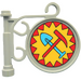 LEGO Hellgrau Pole Sign mit Spade und Hammer Aufkleber (2038)