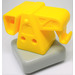 LEGO Lichtgrijs Primo Plaat 1 x 1 met Geel Turntable Kraan